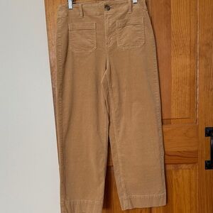 Talbots Toasted Coconut Stretch Corduroy Wide leg Trousers